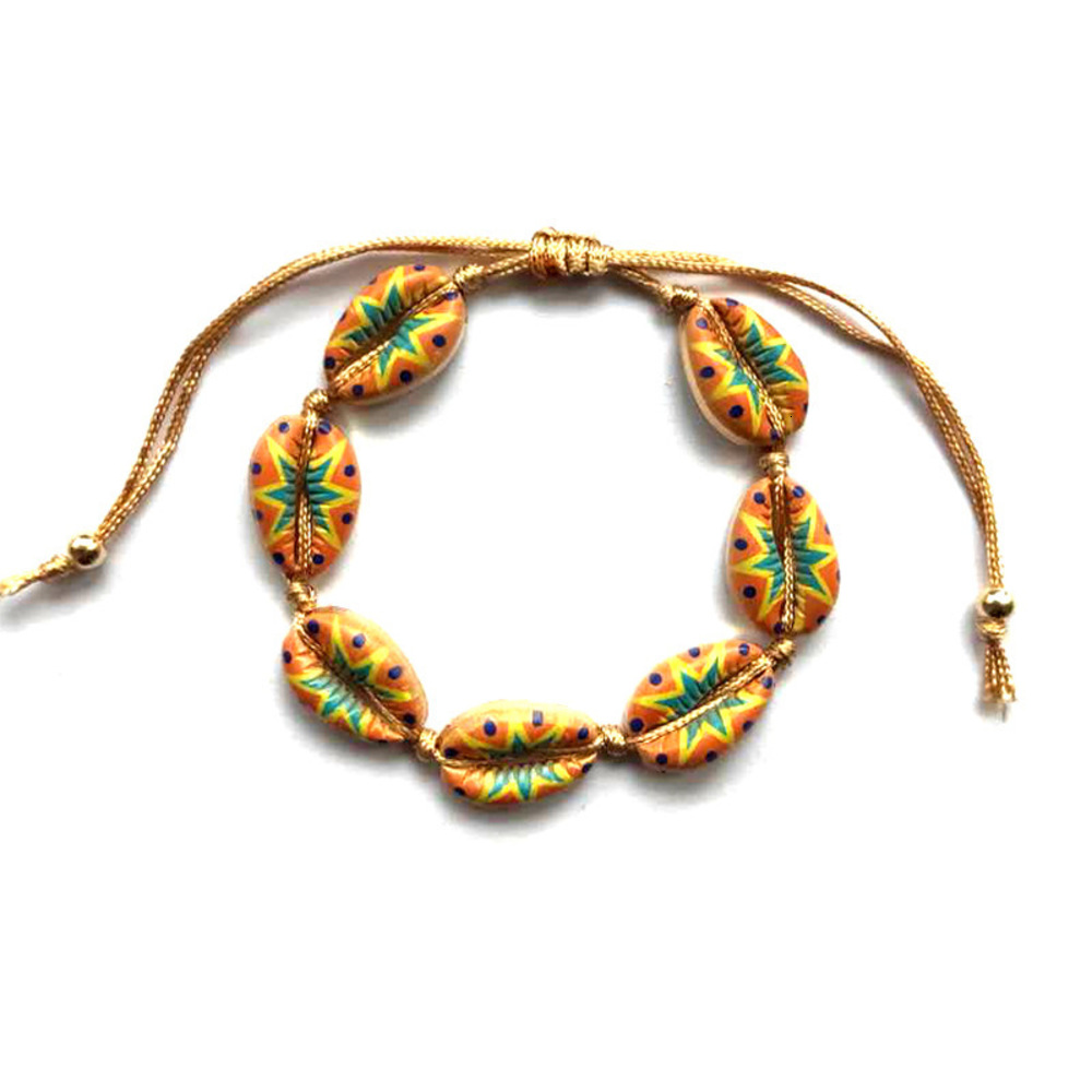 Hawaiian holiday Style colorful inkjet alloy shell bracelet woven Bracelet, Golden;silver
Hawaiian holiday Style colorful inkjet alloy shell bracelet woven Bracelet, Golden;silver