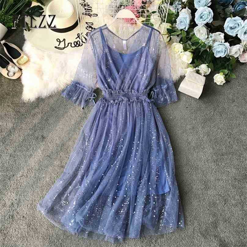 Women Bling Tulle Dress Fashion Summer V Neck Half Sleeve Sweet Mesh Dresses Elegant Ladies Vintage Nail Bead Lace Long Robe 210525
Women Bling Tulle Dress Fashion Summer V Neck Half Sleeve Sweet Mesh Dresses Elegant Ladies Vintage Nail Bead Lace Long Robe 210525