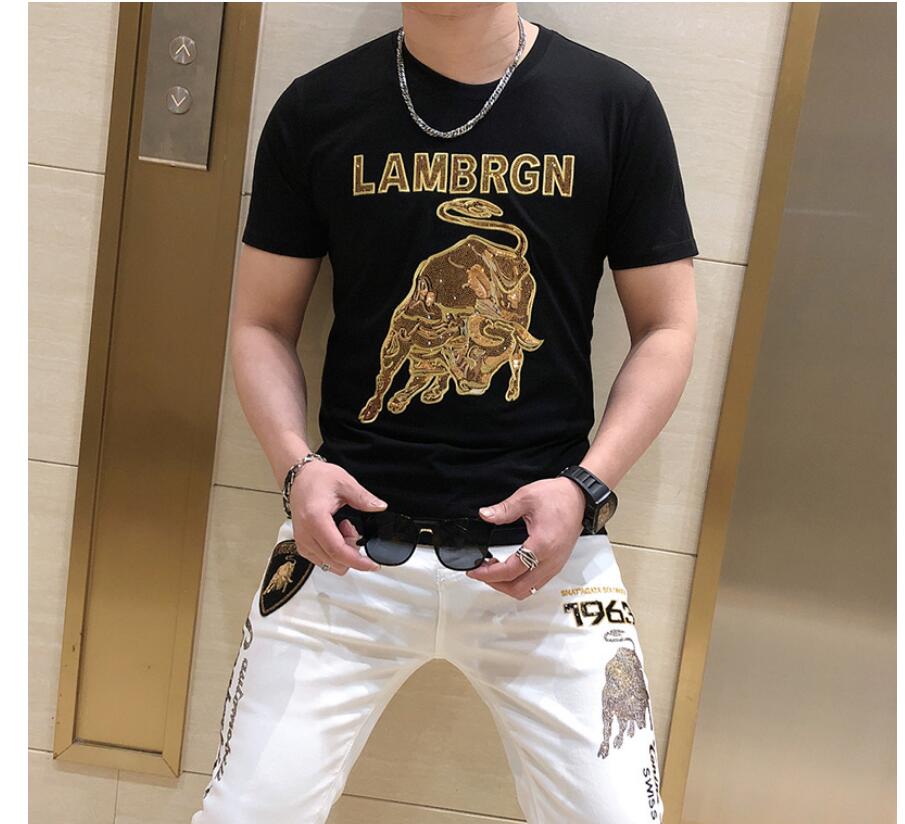 Short-sleeved T-shirt men's T-Shirts 2021 summer new casual trend personality fashion Taurus embroidered hot diamond half-sleeved bottoming, W3
Short-sleeved T-shirt men's T-Shirts 2021 summer new casual trend personality fashion Taurus embroidered hot diamond half-sleeved bottoming, W3