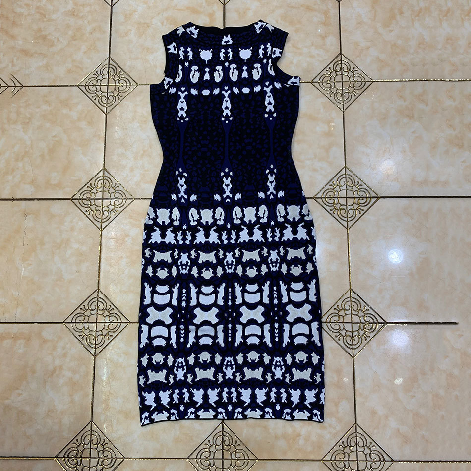 Free Elegant Embroidered Knit Dress Women O-neck Sleeveless Bodycon Club Evening Party es Vestidos 210524