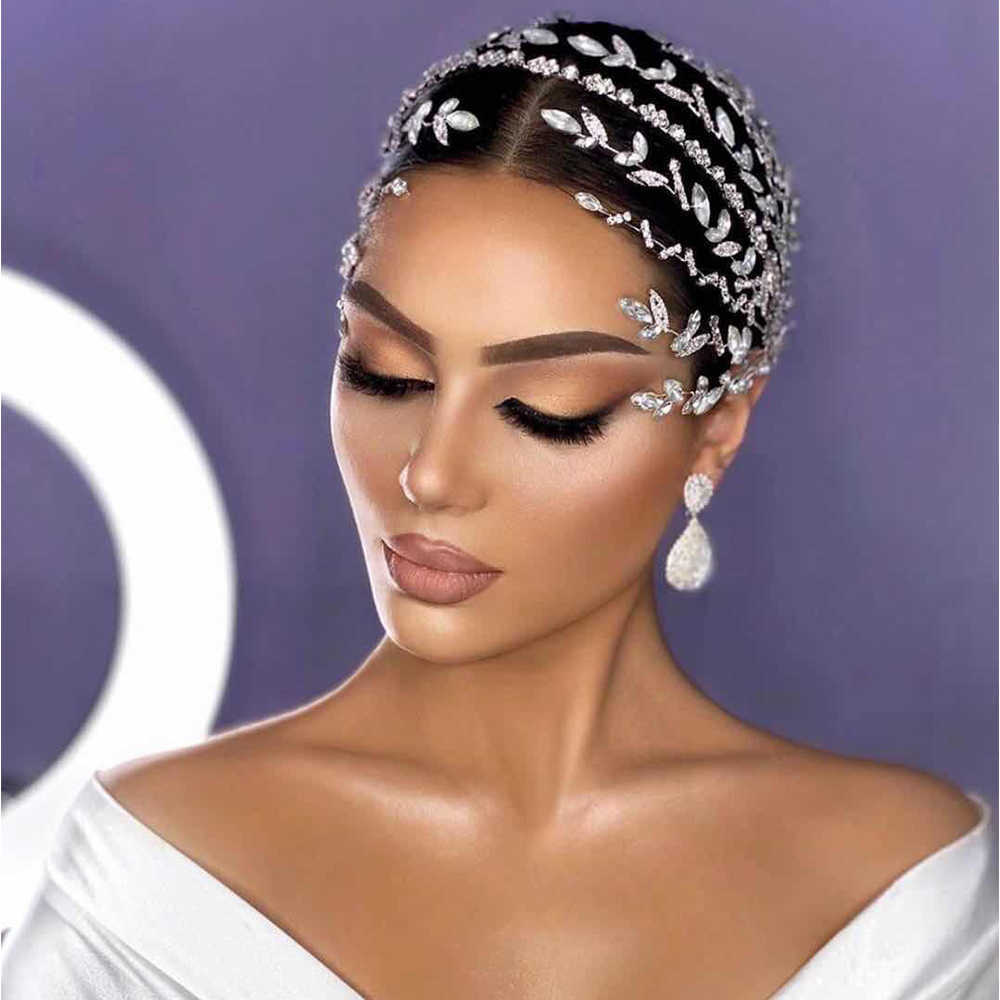 ASNORA Unique Crystal Headband Wedding Hair Accessories Bride Crown, Princess Birthday Tiaras, Prom 210707