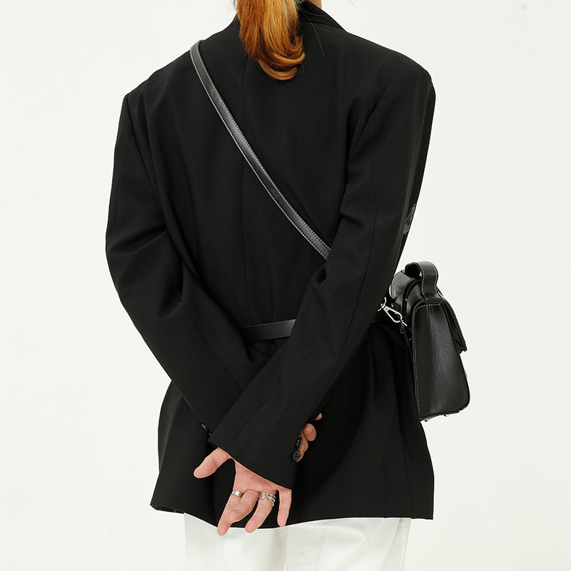 IEFB Men's Wear Spring Korean Loose Causal Blazers Hand Painted Double Breasted Suit Coat Loose Causal Tops 9Y6146 210524