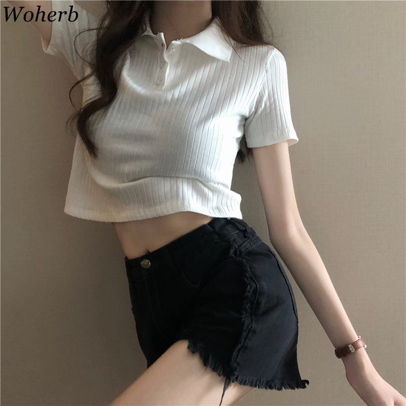 Summer Girls Sexy Crop Top T-shirt Bow Patch Kawaii Cute Tshirts Korean Women Slim Short Sleeve T Shirts Streetwear 210519
