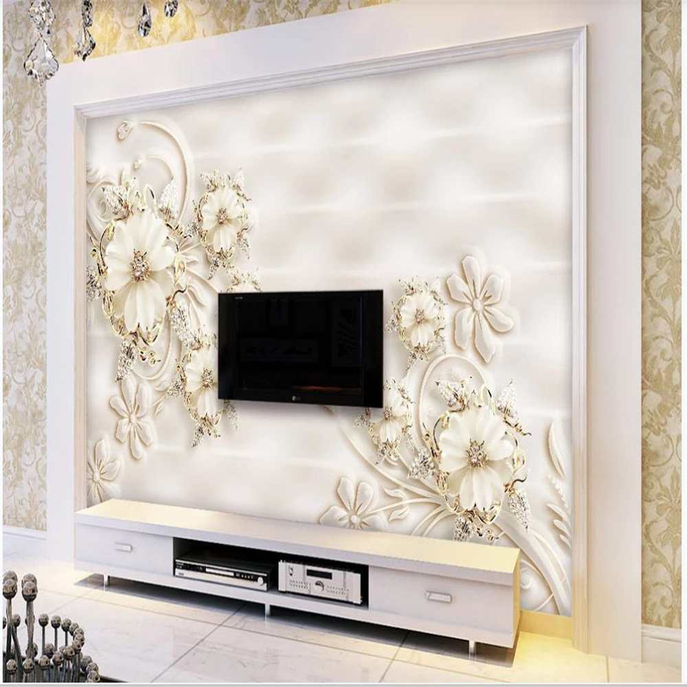 customized wallpaper for walls European relief pattern jewelry art TV background wall 3d wallpapers