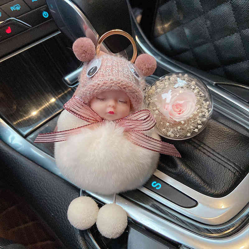 Car Key Pendant Women's Net Red Exquisite Plush Doll Chain 2021 Small Girl Cute