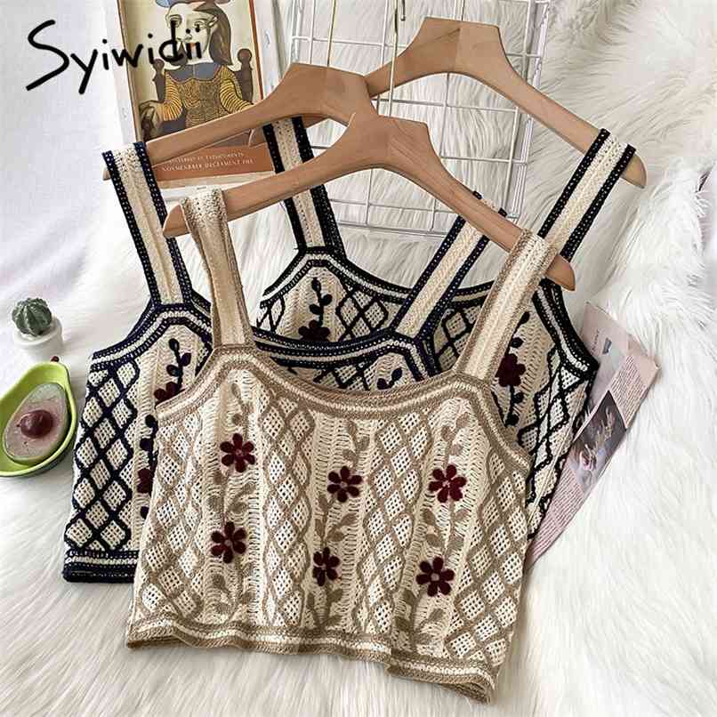 Vintage Embroidery Floral Camis Women Casual Short Knitted Sexy Crop Tops Black Tank Summer Fashion Clothing 210607, Beige
Vintage Embroidery Floral Camis Women Casual Short Knitted Sexy Crop Tops Black Tank Summer Fashion Clothing 210607, Beige