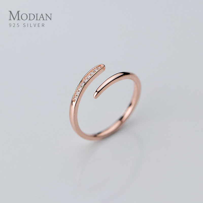 Real 925 Sterling Silver Simple rose gold color Ring For Women Adjustable Rings Wedding Engagement Minimalist Jewelry 210707
Real 925 Sterling Silver Simple rose gold color Ring For Women Adjustable Rings Wedding Engagement Minimalist Jewelry 210707