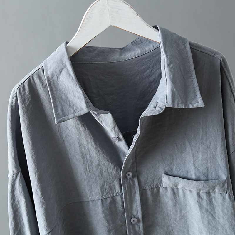 Turn-down Collar Minimalist Loose White Shirts Solid Female Shirt Tops Women Spring Splicing Cardigan Blouses Blusas 11890 210508