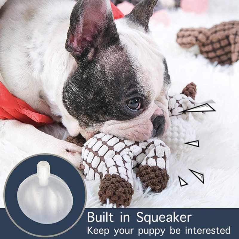 free shipping Plush Dog Chews Toys to Puppy Durable Stuffed Animal Chew with Squeakers Cute Soft Pet Training Supplies of Teeth Cleaning for Small Med