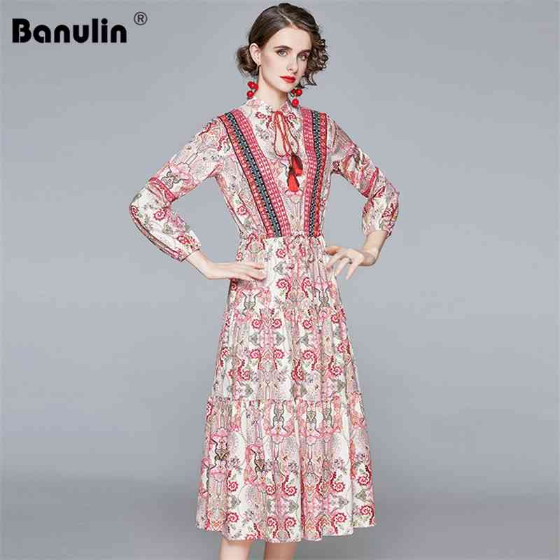 Runway Long Sleeve Floral Dress Women Elegant Tassel Bow Tie O-Neck Chic Flower Print Winter Dresses Casual Woman 210603, Design and color
Runway Long Sleeve Floral Dress Women Elegant Tassel Bow Tie O-Neck Chic Flower Print Winter Dresses Casual Woman 210603, Design and color