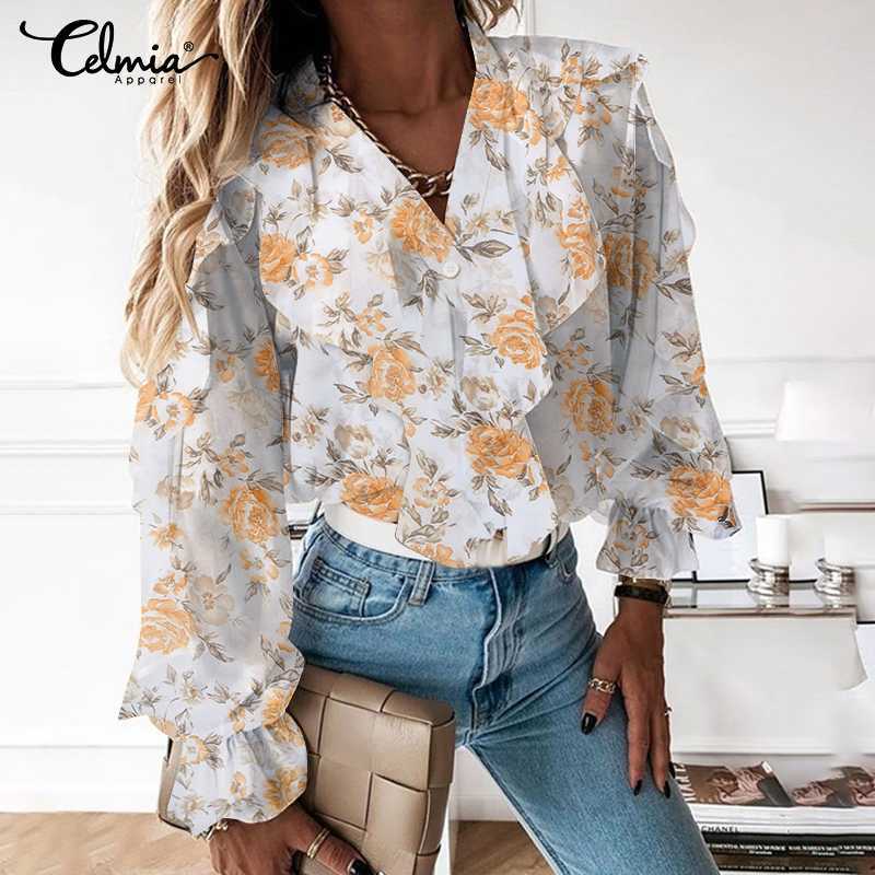 blouses Celmia Women Elegant Floral Print Shirts Spring Sexy V-neck Long Flare Sleeve Tops 2021 Summer Fashion OL Ruffles Blusas -5XL, Purple
blouses Celmia Women Elegant Floral Print Shirts Spring Sexy V-neck Long Flare Sleeve Tops 2021 Summer Fashion OL Ruffles Blusas -5XL, Purple