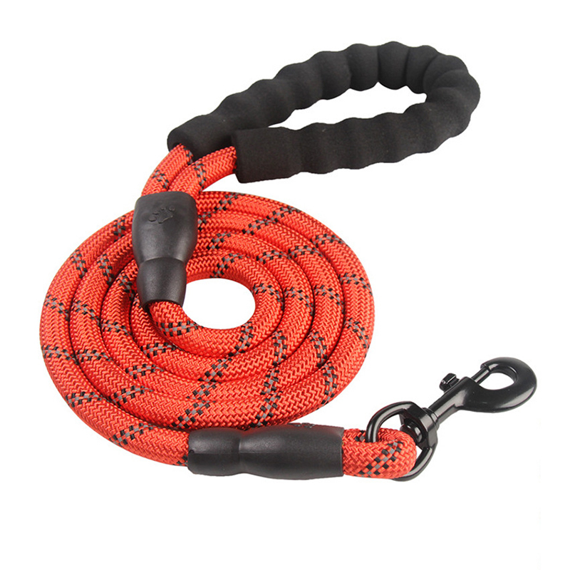 Terylene Reflective Threads Strong Dog Leashes Training Running Medium large Dogs Collar Leash Labrador Rottweiler Lead Rope Comfortable Padded Handle