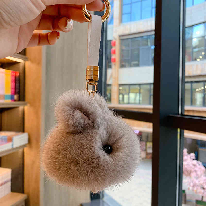 Mink Fur Little Jade Rabbit Plush Lovely Key Chain Pendant Ins Doll Korean Women's Matching
