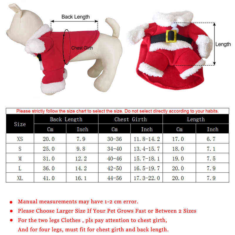 2025 new Christmas Pet Dog Cat Costumes Funny Santa Claus Costume For s Cats Winter Warm Clothes Chihuahua Pug Yorkshire Clothing 220125