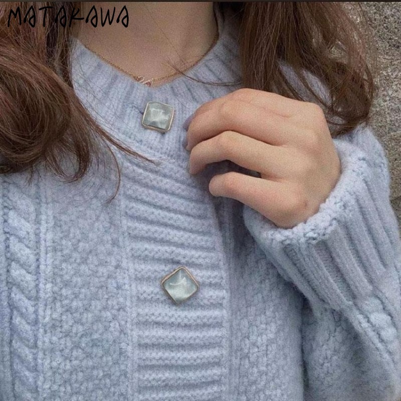 MATAKAWA Autumn and Winter Twist Round Neck Women's Sweater Japanese Sweaters Women Loose Outer Wear Cardigan Coat 210513