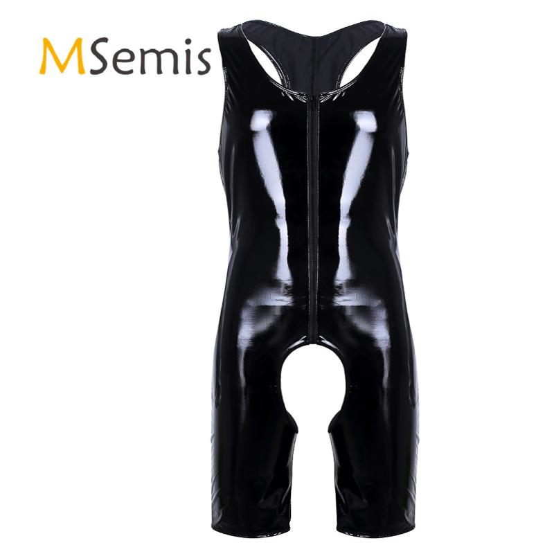Men's Body Shapers Black Mens Lingerie Wetlook Patent Leather Sleeveless Front Zipper Crotchless Singlet Boxer Briefs Leotard Bodysuit Under
Men's Body Shapers Black Mens Lingerie Wetlook Patent Leather Sleeveless Front Zipper Crotchless Singlet Boxer Briefs Leotard Bodysuit Under