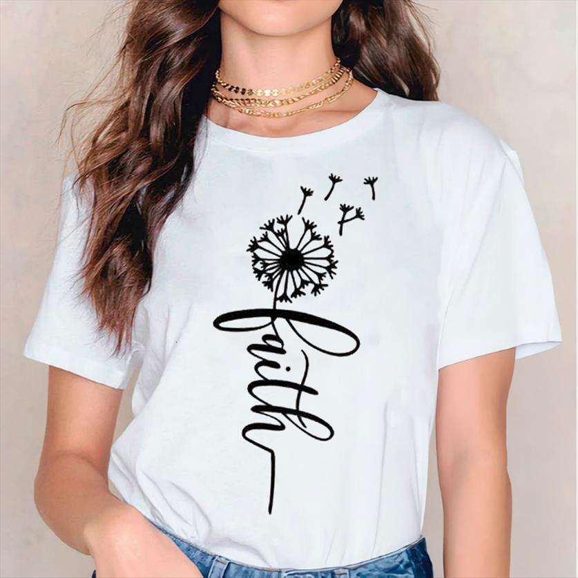 dandelion faith letter printing 90s womens t shirt short sleeve print graphic female tee, White
dandelion faith letter printing 90s womens t shirt short sleeve print graphic female tee, White
