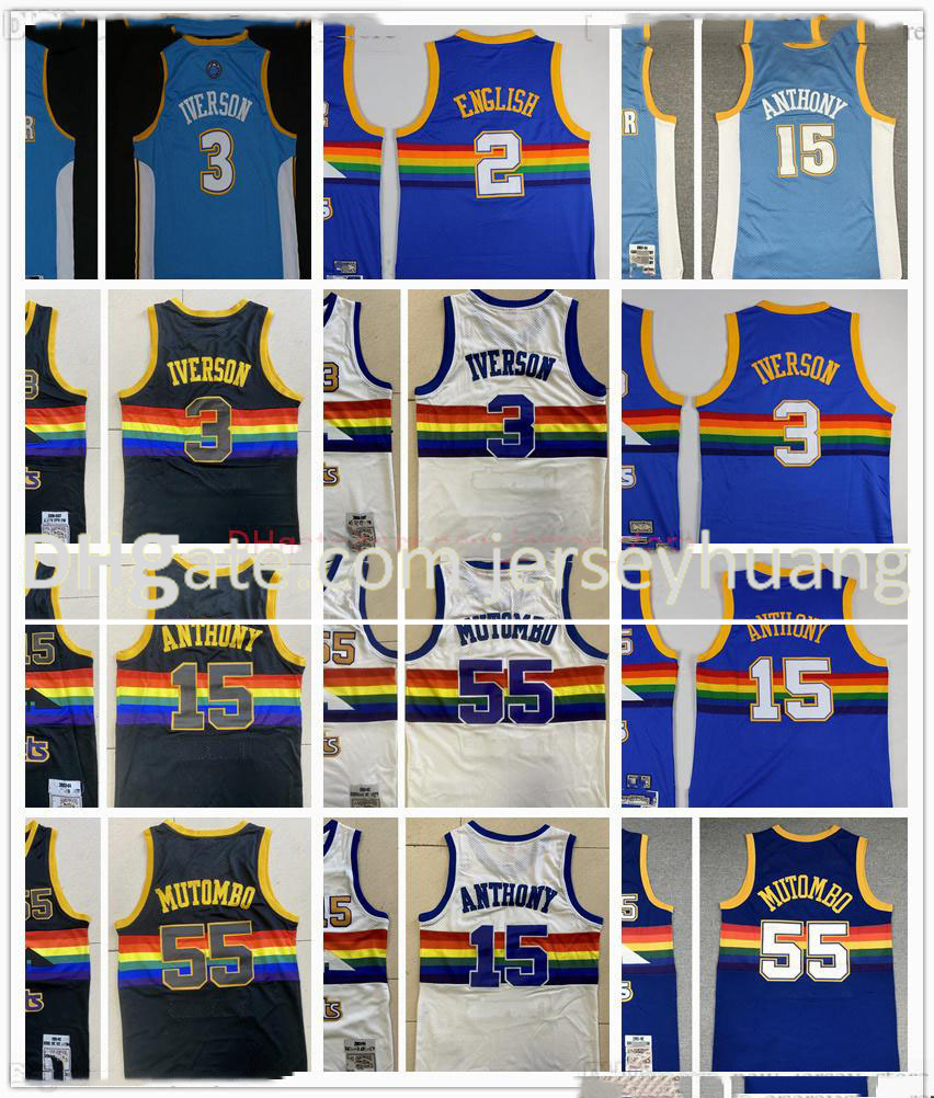 Retro Baskeball 3 Allen Jersey Iverson Stitched 15 Carmelo 55 Dikembe Anthony Mutombo Alex 2 English Jerseys Shorts White Black Blue M&N Vintage
Retro Baskeball 3 Allen Jersey Iverson Stitched 15 Carmelo 55 Dikembe Anthony Mutombo Alex 2 English Jerseys Shorts White Black Blue M&N Vintage