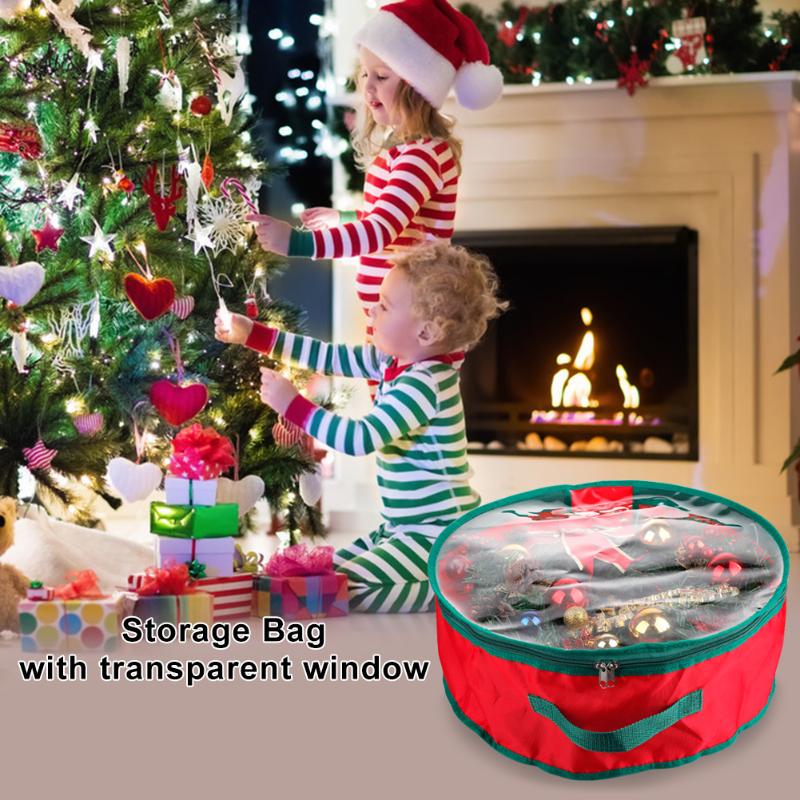 Household Christmas Wreath Storage Bag With Handle Transparent Cover Foldable Tear Resistant Xmas Decor Accessories Organizer Bags
Household Christmas Wreath Storage Bag With Handle Transparent Cover Foldable Tear Resistant Xmas Decor Accessories Organizer Bags