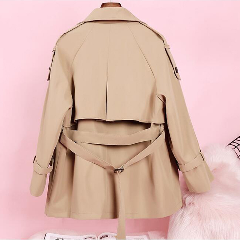 Fashion Women Long Trench Coat Autumn Winter Vintage Belt Double Breasted Khaki Outwear Slim 210524