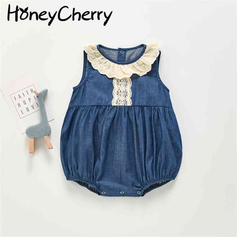 Summer baby bodysuit denim vest lace jumpsuit thin cute climbing clothes girl 210702, Blue
Summer baby bodysuit denim vest lace jumpsuit thin cute climbing clothes girl 210702, Blue