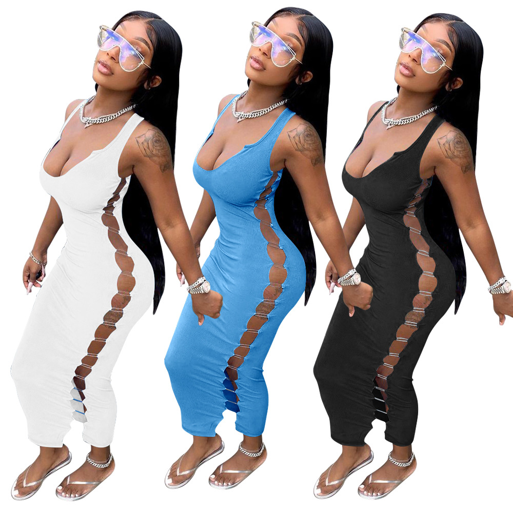 Chic Pin Women Bodydcon Dresses Sexy Hollow Out V Neck Sleeveless Solid Bodycon Dress Ankle Length 2021 Summer Real Pictures, Black
Chic Pin Women Bodydcon Dresses Sexy Hollow Out V Neck Sleeveless Solid Bodycon Dress Ankle Length 2021 Summer Real Pictures, Black