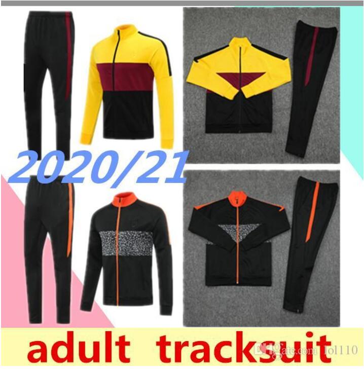 2020/21 tracksuit soccer jacket set Chaqueta de fútebol 2020 2021 TRACKSUIT TOTTI DE ROSSI football jacket FULL ZIPPER SET