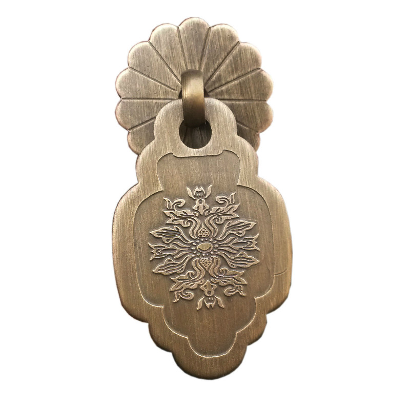 flower Chinese antique drawer knob furniture door handle hardware Classical wardrobe cabinet shoe closet cone vintage pull ring