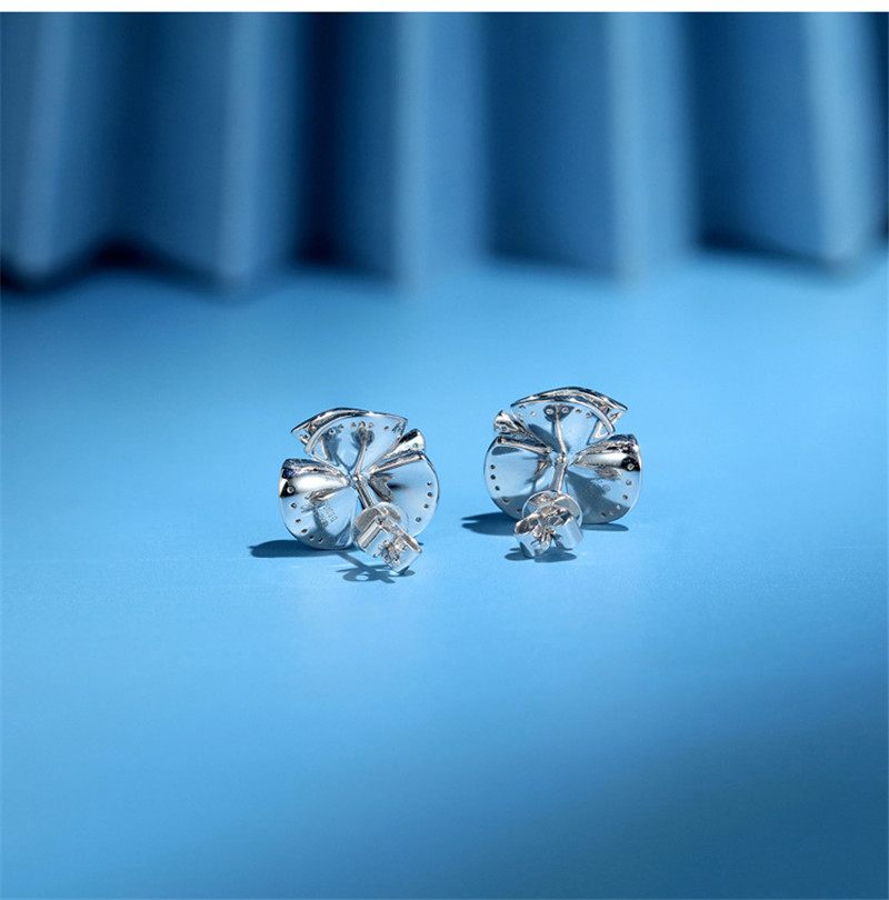 Charm Flower Pave Diamond cz Stud Earring original 925 sterling silver Bijou Party Wedding Earrings for Women Bridal Jewelry