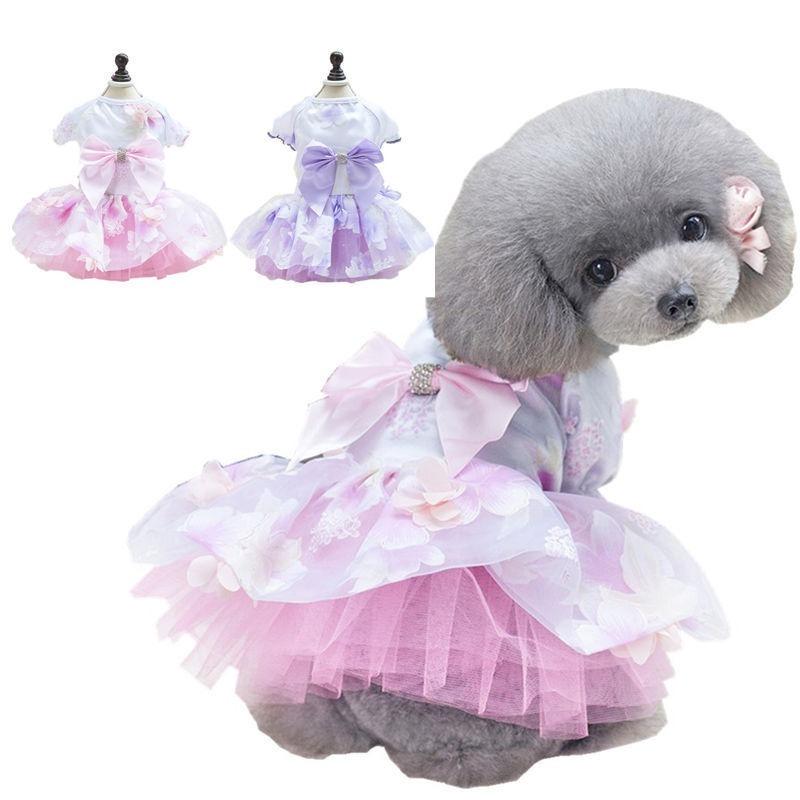 Dog Apparel Spring/Summer Flower Fairy Dress Pet Skirt Clothing Solid Puppy Pink Purple Bow Dresses
Dog Apparel Spring/Summer Flower Fairy Dress Pet Skirt Clothing Solid Puppy Pink Purple Bow Dresses