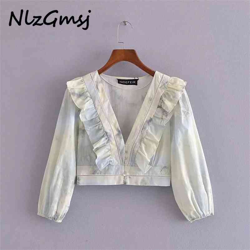 Blouse Women Tie Dye Crop Top Tiered Ruffles Deep V Neck Sexy Summer Party Fashion Ladies Shirt Tunics 04 210628, As picture
Blouse Women Tie Dye Crop Top Tiered Ruffles Deep V Neck Sexy Summer Party Fashion Ladies Shirt Tunics 04 210628, As picture
