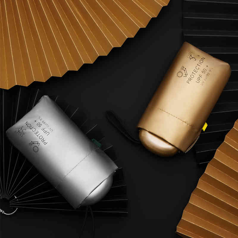 Mini Pocket Rain Women Anti UV Silver Coating Small Sun Girls Travel Cute Umbrella 6 Ribs Parasol 210320