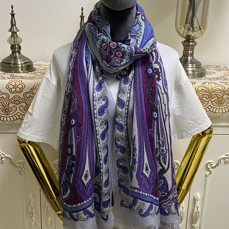 women's scarf good quality 52% silk 48% cashmere material print flowers Thin and soft long scarves for women big size 200cm - 70cm, Blue;gray
women's scarf good quality 52% silk 48% cashmere material print flowers Thin and soft long scarves for women big size 200cm - 70cm, Blue;gray