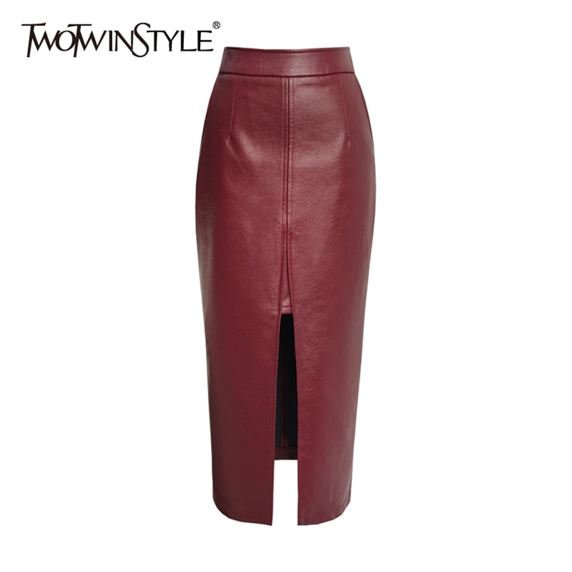 PU Leather skirt for women high waist front split solid slim midi skirts female autumn fashion clothes style 210521, Black
PU Leather skirt for women high waist front split solid slim midi skirts female autumn fashion clothes style 210521, Black