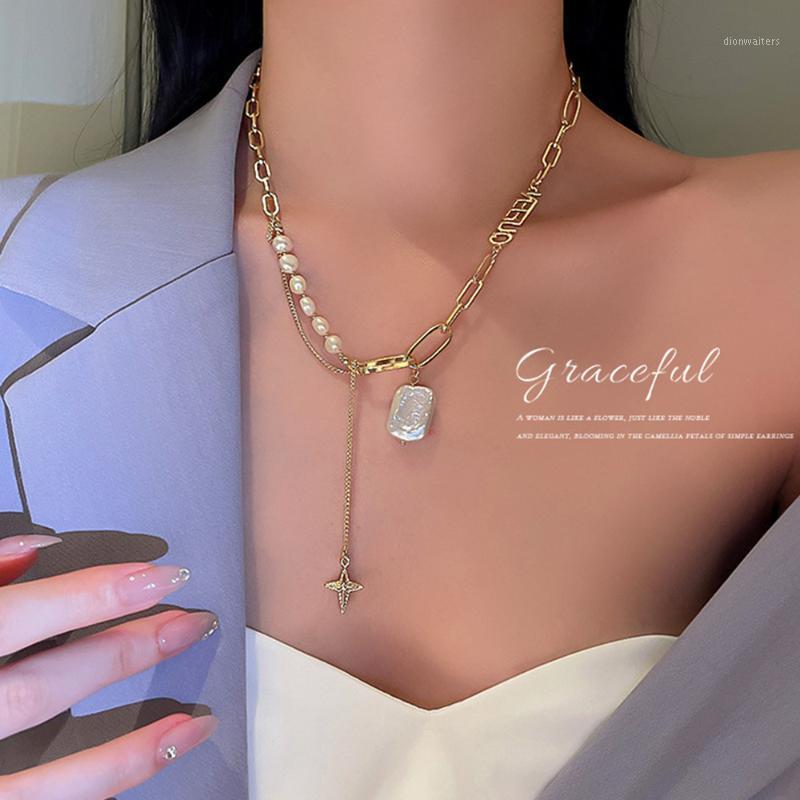 Chains Fashion Golden Tassel Pearl Four-pointed Star Necklace For Women Pendant Wedding Jewelry Luxury Neck Collar Girl Party Gift
Chains Fashion Golden Tassel Pearl Four-pointed Star Necklace For Women Pendant Wedding Jewelry Luxury Neck Collar Girl Party Gift