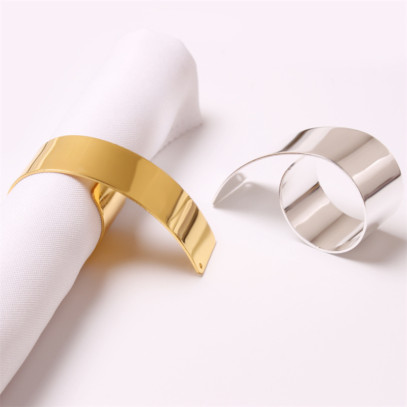 Special Metal Fork Napkin Ring Holder Gold Silver