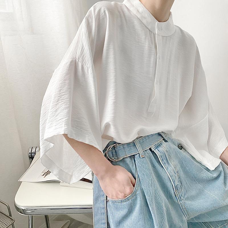 Men' Casual Shirts Summer Wide Sleeve Over Size Collar Shirt Trendy Korean Loose Solid Short BF, Black
Men' Casual Shirts Summer Wide Sleeve Over Size Collar Shirt Trendy Korean Loose Solid Short BF, Black