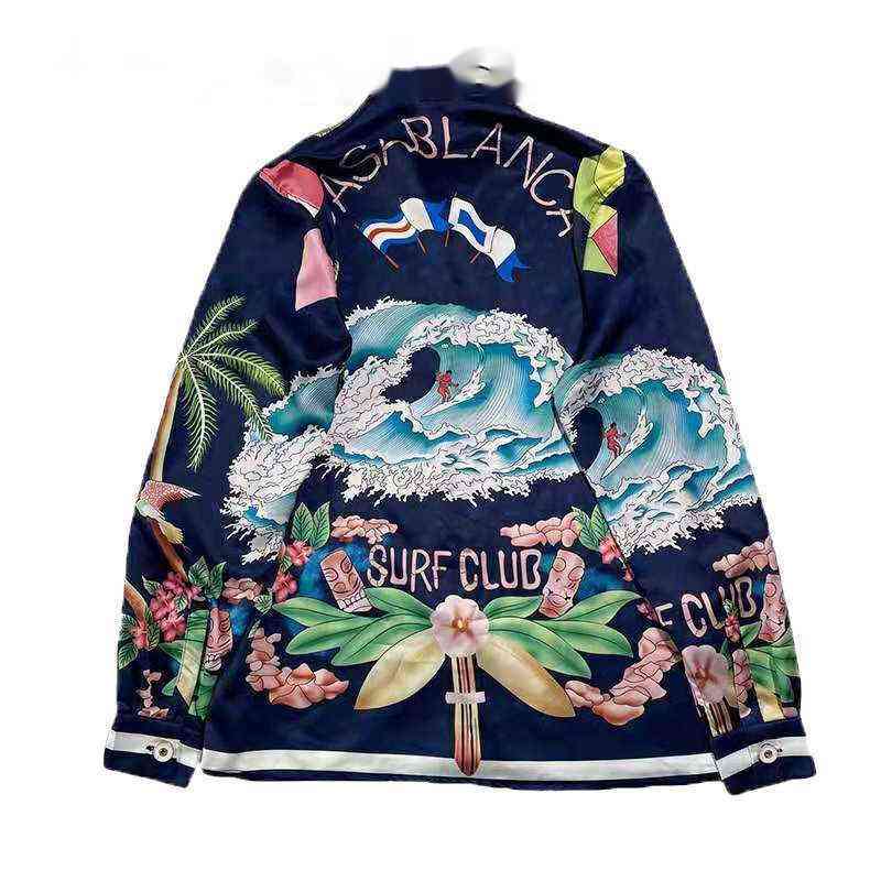 Casablanca 21ss summer fashion light luxury dark blue plant flower print loose shirt jacket, Navy blue
Casablanca 21ss summer fashion light luxury dark blue plant flower print loose shirt jacket, Navy blue