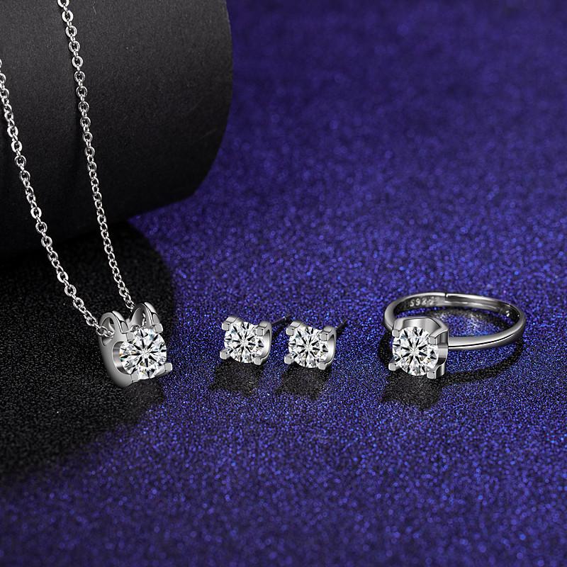 Bracelet, Earrings & Necklace Jewelry Suit 925 Sterling Silver Stud Pendant Fashion Personalized Womens Rings Luxury With Gift Box, Black
Bracelet, Earrings & Necklace Jewelry Suit 925 Sterling Silver Stud Pendant Fashion Personalized Womens Rings Luxury With Gift Box, Black