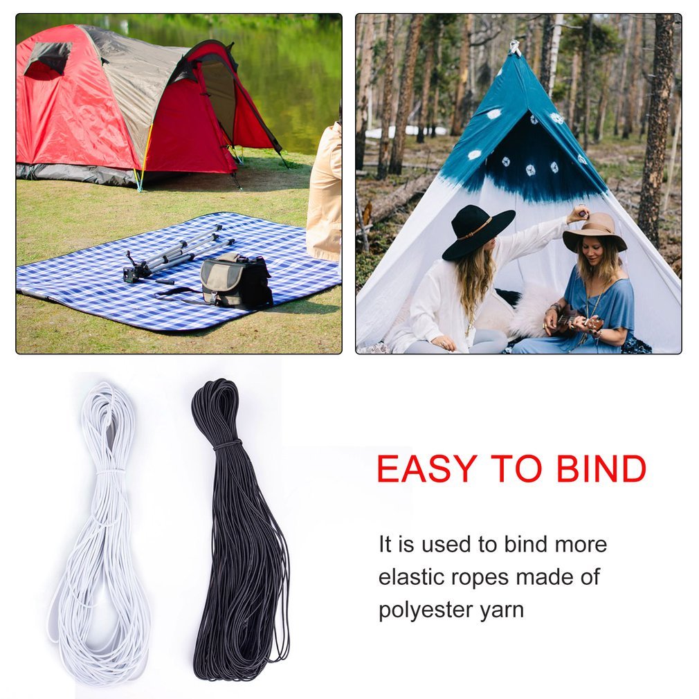 3Mm 10 Tent Poland Connection Rubber Band Elastic Pole Touw Heavy Stretch String Touw And Tie Down Trailer Band Cord
