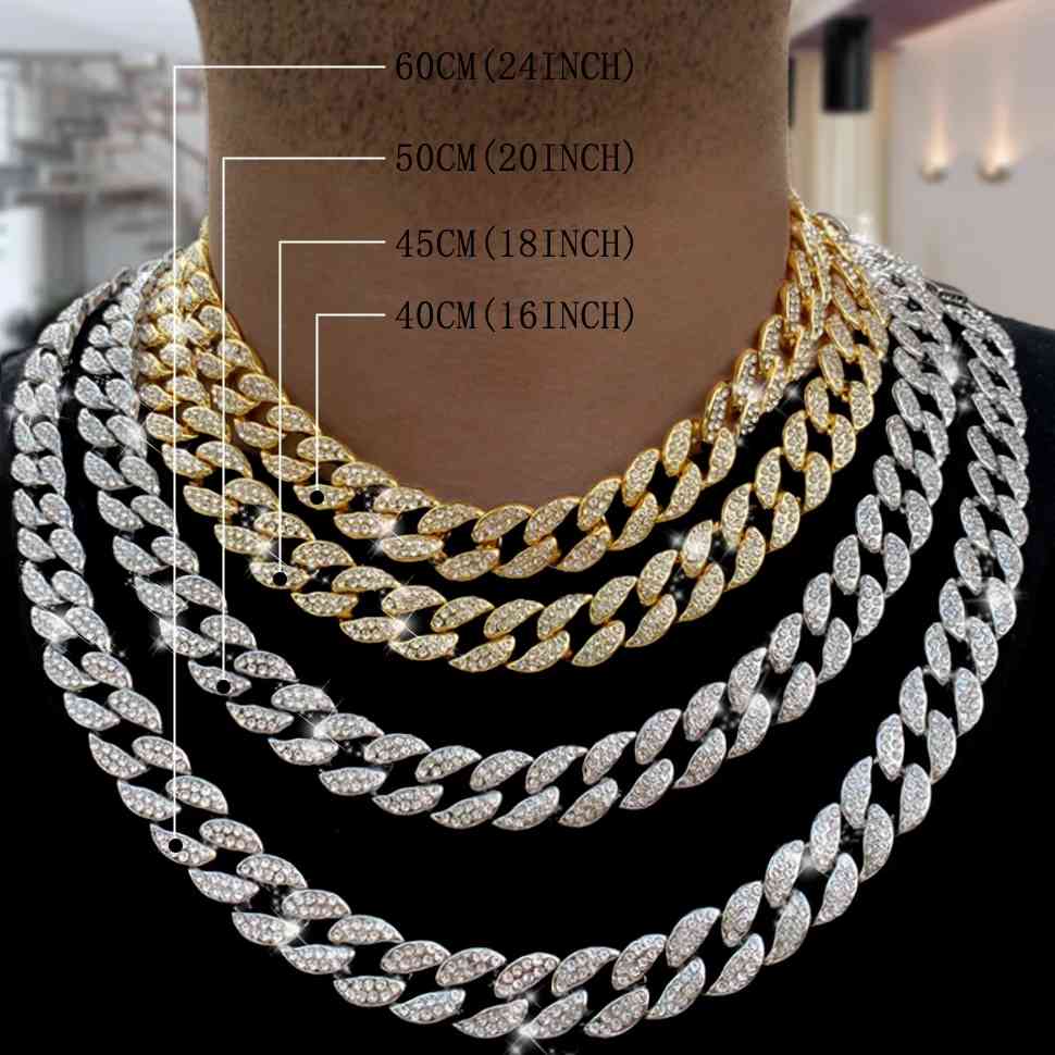 2021 Iced Out Cuban Necklace Chain Hip hop Jewelry Chains Gold Silver Color Rhinestone Chain for Mens Rapper Necklaces Link X0509
2021 Iced Out Cuban Necklace Chain Hip hop Jewelry Chains Gold Silver Color Rhinestone Chain for Mens Rapper Necklaces Link X0509
