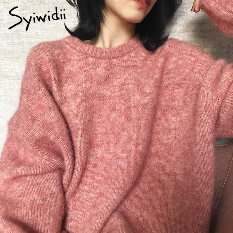 Sweater women Cashmere pullover knit winter clothes korean oversized sweater Batwing Sleeve Solid Casual fashion 210914