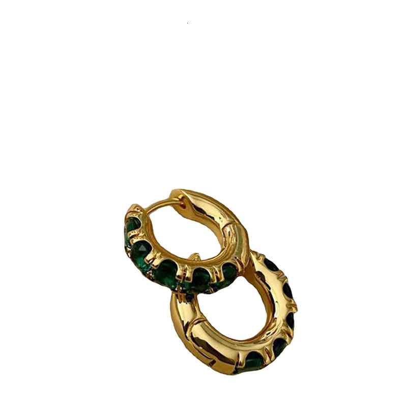 Earring S925 Sterling Silver French Emerald Crystal Earrings Women Fashion Court Earrings High Sense