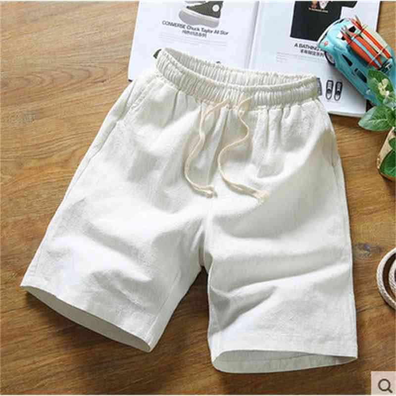 Linen Shorts Men Big Tall Summer Plus Size 6XL 7XL 8XL 9XL 10XL Elastic Waist Casual Flax Bermuda Male Beach Linen Clothes 210323