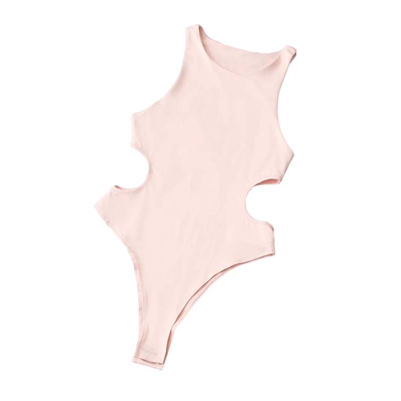 Sexy Woman Slim Stretchy Hollow Out Bodysuits Summer Fashion Female Solid Color Bodysuit Ladies Chic Beach 210515