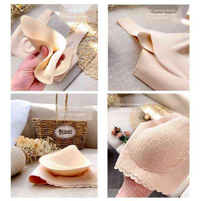 Drop Vip Link 3pcs Latex Bra Seamless Bras For Women Underwear BH Push Up Bralette With Pad Vest Top Bra 211217