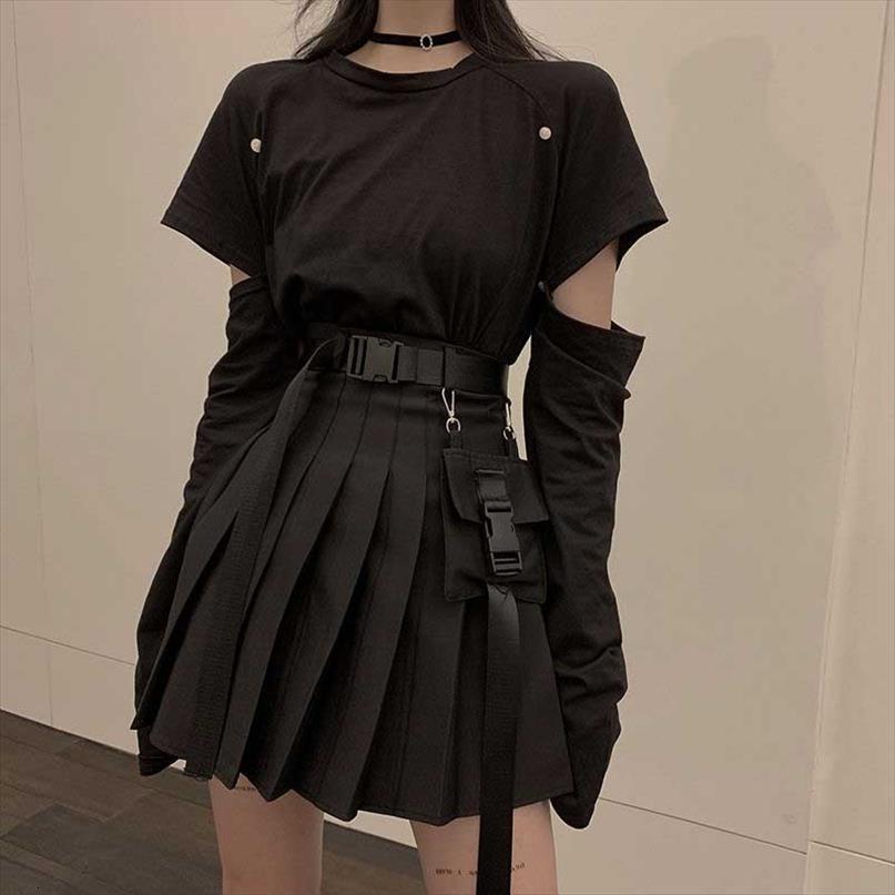 gothic black set a line women tracksuits mini high waist skirt streetwear punk style side pocket fashion design pleated, Gray
gothic black set a line women tracksuits mini high waist skirt streetwear punk style side pocket fashion design pleated, Gray