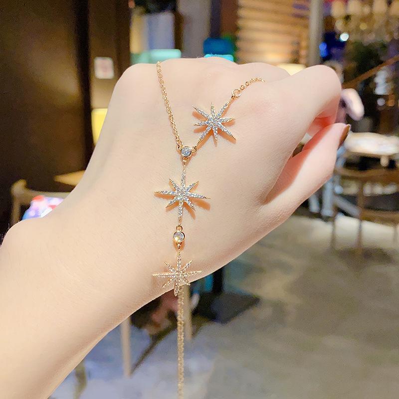 Pendant Necklaces Luxury Full Zircon Crystal Three Star Tassels Women Female Elegant No Fade Stainless Steel Neck Jewelry Gift
Pendant Necklaces Luxury Full Zircon Crystal Three Star Tassels Women Female Elegant No Fade Stainless Steel Neck Jewelry Gift