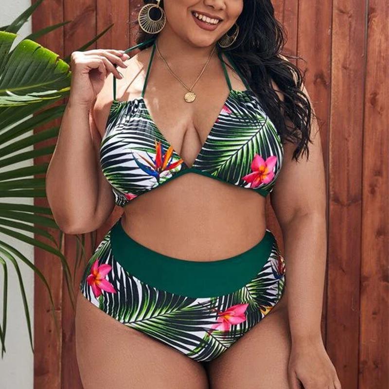 Women's Swimwear Plus Size Tropical&Floral Halter High Waited Bikini Push Up Padded Large Swimsuit Bathing Suit Oversized, White;black
Women's Swimwear Plus Size Tropical&Floral Halter High Waited Bikini Push Up Padded Large Swimsuit Bathing Suit Oversized, White;black