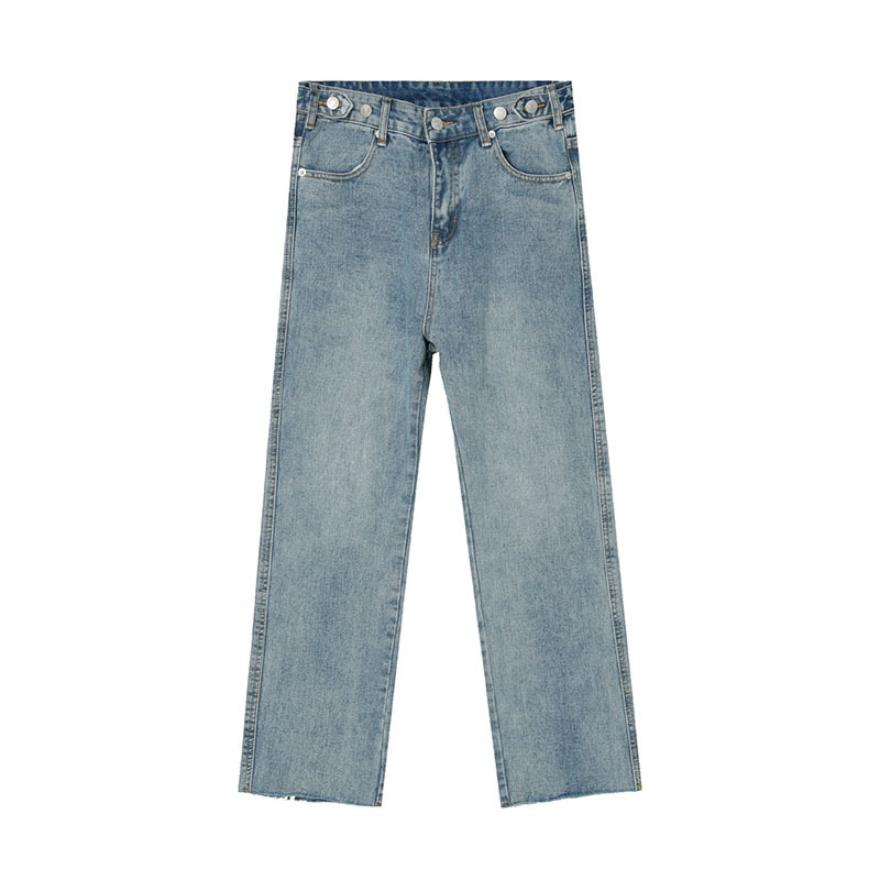 IEFB Men's Wear Slim Fashion Denim Pants Waist Adjustable Jeans Spring Summer High Waist Straight Trousers 9Y6148 210524